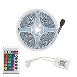 ZHUFENG WiFi / Bluetooth RGB Led Streifen Licht, Musik Sync Farbwechsel LED Licht Streifen, 5050 RGB Controller mit 24 Tasten Fernbedienung, App Fernbedienung, Voice Control, Timing