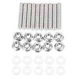 X AUTOHAUX 10 Stück Edelstahl-Auspuffkrümmer Bolzen Hardware fü