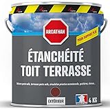 Membran Kunstharz Polyurethan - Abdichtende Flüssigfolie aus Polyurethan für Flachdächer und Dachterrassen - Balkonabdichtung Di - Ziegelstein-Rot - 4 kg