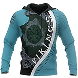 Wikinger-Tattoo, Kompass-Runen, 3D-gedruckter Hoodie, Herren-Sweatshirt, Harajuku, Streetwear, Unisex, Freizeitanzug, Hoodies1, XXXXX-Larg