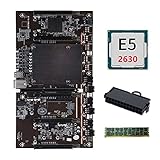 Runtodo X79 H61 BTC Miner Motherboard mit E5 2630 CPU+RECC 4G DDR3 + 24Pins Anschluss UnterstüTzung 3060 3070 3080 GPU