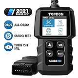 TOPDON OBD2 Diagnosegerät AL300 Auto Universal Fahrzeug Fehlercodeleser mit vollen OBD2-Funktionen, Lesen und Löschen von Codes zum Ausschalten der Motork
