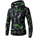 MENHG Herren Hoodies Camouflage Farbe Passend Beiläufig Plus Velvet Sport Pullover Kostüm Print Sweatshirt Männer Langarm Kordelzug Jumper Hoody Outwear Tops Sweater Mäntel mit Känguru T
