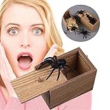 The Original Spider Prank Box - Scherzartikel zum Erschrecken Lustig Spinne in Einer Holzkiste Spielzeug-Streich, Geschenk für Jungen, Mädchen, Erwachsene witzig Überraschungsbox