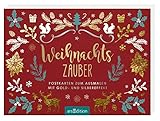 Weihnachtszauber: Postkarten zum Ausmalen mit Gold- und Silbereffek