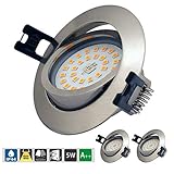 LED Einbaustrahler Dimmbar 5W 240V IP44 Ultra flach 3er Set Warmweiß 500LM LED Einbaustrahler Schwenkbar LED Spot für Wohnzimmer, Badezimmer, Bü