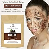 Aliver Kaffeepeeling für Gesicht und Körper, 200 g, feinste 100 % kolumbianische Kaffeebohnen, gemischte natürliche ätherische Öle, komplettes Körperpeeling, hilft Cellulite, Akne, R