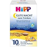 Hipp Bio Milchnahrung Gute-Nacht! Milch-Getreide-Mahlzeit, 4er Pack (4 x 500 g)
