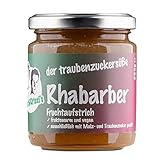 Tom & Krissi's Rhabarber Fruchtaufstrich, 250g - fructosearmer Brotaufstrich, veg