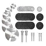 Jayzuum 42Pcs Sägeblatt, Kreissägeblatt Set für Dremel zubehoer für holz, plastik, fiberglas, kupfer, aluminium und dünnen blech Multitool Werkzeug Repair T