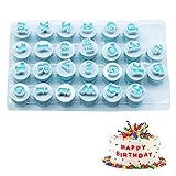 26 Stücke Buchstaben Ausstechformen Ausstecher Buchstaben Tortendeko Backen Zubehör Set Fondant Buchstaben Ausstecher für Fondant, Kuchen, Kekse (26 Kleinbuchstaben)