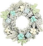 BYMEMYR Weihnachtskranz Herbst Dekorationen Anhänger Flocking Rattan Kranz Aufbewahrung Fenster Heimtür Hängen, 30 cm, 40 cm, 50 cm Dekorationen Kunsthandwerk (Farbe: A, Größe: 50 cm)