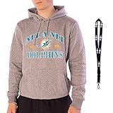 New Era Hoodie Pullover Kapuzenpullover - Football NFL Basketball NBA Baseball MLB Team - Limited Schlüsselband - Fanartikel Sportartikel (Miami Dolphins Grey, S)