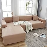 VEAI Sofabezug Sofahusse L Form Rechts/Links Couchbezug Grau/Beige Stretch Eckcouch 1/2/3/4 Sitzer（L-förmiges Ecksofa Sofa Abdeckung sollte Zwei kaufen） (Color : P, Size : 2-Sitzer (145-185 cm))