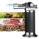 Küchenbrenner. Flambierbrenner Nachfüllbar. Creme Brulee Brenner mit Sicherheitsschloss für Küche, Home, Creme Brulee, Gebäck, Desserts, Camping, Grill (Butan Inbegriffen Nicht)