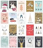 Edition Seidel Set 20 exklusive Premium Weihnachtskarten mit Umschlag. Doppelkarten/Klappkarten mit Briefumschlag. Weihnachten Karte Postkarte Weihnachtspostk