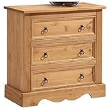IDIMEX Mexico Möbel Kommode Sideboard Tequila, Kiefer massiv mit 3 großen Schub