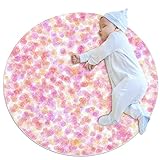 HDFGD Runder Teppich Flauschiger Teppich Mädchen Junge Teppich Schlafzimmer Teppich Pink R