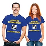 RAHMENLOS witziges Sprüche Tshirt Achtung Heimwerker! Lebensgefahr! royal b