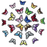 Netspower 24Pcs Patches zum Aufbügeln Set Schmetterling Bügelflicken Aufnäher Patches Sticker Kinder für DIY Kleidung T-Shirt Jeans Hut Flick