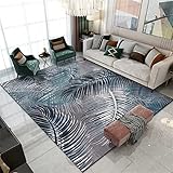 teppichen grau Wohnzimmer Teppich grau unordentlich gro?es Blatt Retro-Teppich Multi-Size deko Schlafzimmer 80X120CM büro Teppich 2ft 7.5''X3ft 11.2''