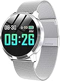 Mxchen Neue Q8 OLED Bluetooth SMART Uhr Edelstahl wasserdichte Tragbare Geräte Smartwatch Uhr Männer und Frauen Fitness Tracker Für F