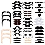 E-More Selbstklebende Schnurrbart 48 Stück Ankleben Klebebärte falscher Bärte Party Bart für Weihnachtsfeier Geburtstag