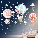 Wandsticker Kinderzimmer MäDchen Junge 2 StüCk,Wandtattoos FüR Schlafzimmer, SüßEr Cartoon Wandaufkleber Leuchtsterne Selbstklebend Leuchtaufkleber Babyzimmer,Kinderzimmer Deko MäDchen Junge Geschenk