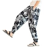 Herren Streetwear Haremshose Retro Nationaler Druck Loose Freizeithose Lange Regular Fit Baumwollhose Wanderhose Männer Herbst - Sommer Chino Hosen Jogginghose Literatur und Kunst Performance-H
