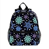 Grundschule Schultasche Verschiedene fallende Schneeflocken ergonomischer Wasserdichter Schulrucksack Persönlichkeit Organisationstalent Rucksack für Mädchen Teenager Jungen 25.4x10x30