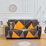 Sofabezug mit geometrischem Druck, L-förmiger Ecksofabezug für Wohnzimmer, elastischer Stretch-Sofabezug NO.16 1Sitz-S-(90-140