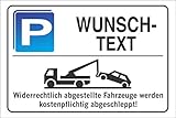 Parkplatzschild - WUNSCHTEXT - Alu-Dibond 300x200 mm - für Garage, Hotel, Parkplatz, Schule, Carport, F