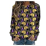 Halloween-Sweatshirts für Damen, langärmelig, Kürbis-Katzen, bedruckt, lässiger Pullover, Shirts für Teenager-Mädchen, Schulp