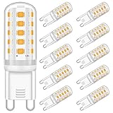 G9 LED Dimmbar Lampen 5W Ersatz für 33W 40W Halogenlampe - Warmweiß 2700K Led glühbirnen - G9 Sockel Led Birne Leuchtmittel, 400LM,AC 220-240V, 10er Pack