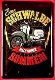 Tin Sign Blechschild 20x30 cm Simson Schwalbe DDR Roller Kult Moped Werkstatt Reklame Werbung Plakat Metall S