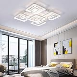 LHTCZZB Moderne Deckenleuchte 125W Highlight Deckenleuchte 3-Farben- Dimmbare Kronleuchter Led Flush Mount Deckenbeleuchtungskörper for Wohnzimmer Schlafzimmer Küche Insel Dekoration AC 110-240V