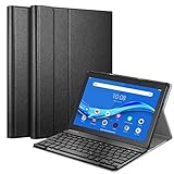 Fintie Tastatur Hülle für Lenovo Tab M10 (TB-X505F/TB-X505L/TB-X605F/X605L), Slim Schutzhülle mit magnetisch Abnehmbarer Deutsches QWERTZ Bluetooth Keyboard für Lenovo Tab M10 HD 10.1', Schw