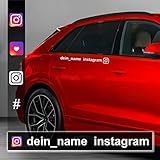 Instagram Aufkleber Name | personalisiert | Druck & Plot mit Hashtag Logo - Tuning Auto - Werbung - Social Media - Wunschtex