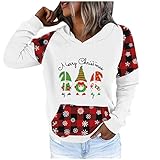 Weihnachten Pullover grau Damen Rollkragen Oversize Pullover t-Shirt, extra lang Pullover mit kussmund Jogginghose Batik musselin Damen Pullover lang Trump weihnachtspulli Pullover W