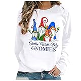 Weihnachten Sweatshirt Damen Damen-Pullover, weinrot leinen-Shirt Casual Shirt Leichter Pullover Damen Damen Pulli Langarm t-Shirts Damen fillamoda Strickjacke Tunik