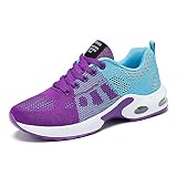 A/U Damen Sportschuhe Atmungsaktive Mesh Fitnessschuhe Leicht Anti-Rutsch Laufschuhe, violett, 42 1/3 EU