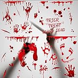 Diko Halloween Aufkleber, Halloween Deko Sticker, 9 Pcs Halloween Blutige Aufkleber, Horror Deko für Halloween Party Dek