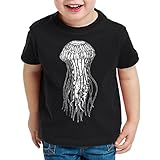style3 Leonard Jellyfish Kinder T-Shirt Qualle, Farbe:Schwarz;Größe:164