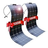 DOKIO 2 * 100W Solarpanel flexibel Mono 200W 12V - Solarmodul ideal für Wohnmobil, Camping, G