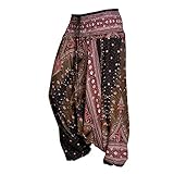 PANASIAM Aladin Pants Unisex-Modell Peacock 'V' I 100% natürliche Viskose - angenehm weich & leicht I hochwertiger Gummibund - für dauerhaft bequemen Sitz I H