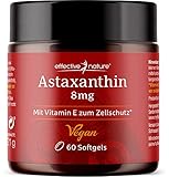 effective nature - Vegane Astaxanthin - 60 Kapseln - Entwickelt und Produziert in Island - Hochdosiert mit 8 mg Astaxanthin pro Tag