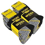 10 Paar kurze Arbeitssocken Herren Kurzsocken Baumwolle WORK Socken (Schwarz/Grau Meliert kurz 47-50)