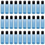 Belle Vous Plastikflaschen zum Befüllen Blau (30Stk) – 120ml Liquid Flaschen mit Disc-Top-Flip-Cap Klappdeckel – Leere Flaschen Reiseflaschen zum Befüllen für Kosmetik, Shampoo, Duschgel, C