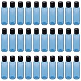 Belle Vous Plastikflaschen zum Befüllen Blau (30Stk) – 120ml Liquid Flaschen mit Disc-Top-Flip-Cap Klappdeckel – Leere Flaschen Reiseflaschen zum Befüllen für Kosmetik, Shampoo, Duschgel, C