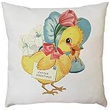 Dwevkeful Dekorative Kissenhülle 45 x 45 cm Ostern Kaninchen-Muster Drucken Schlafsofa Festlich Kissen Home Decor Casual Kissenbezug Dekokissen Zierkissen mit T